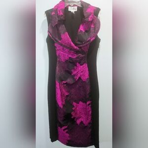 Elegant Black and Purple Floral Dress